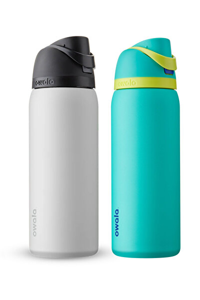 owala FreeSip® Pack of 2 Green & White Stainless Steel Insulated Water Bottle 32oz
