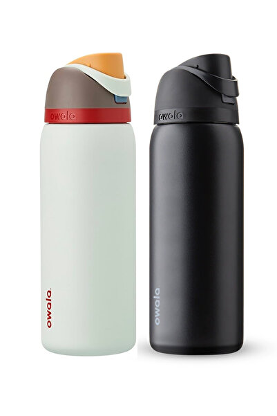 owala FreeSip® Pack of 2 Black & White Stainless Steel Insulated Water Bottle 32oz