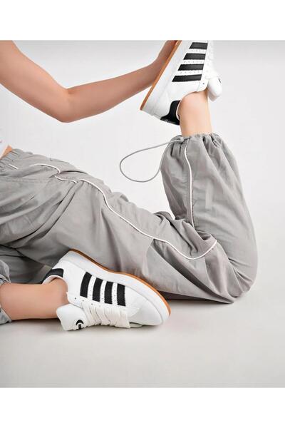 homiro Unisex klasične vezane Ortopedsko sportske Patike cipele - belo-crne