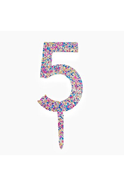 Flippy Plastic Cake Topper, Number 5,