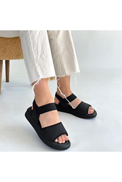 buğrahayalin Jake Black Straw Skin Sandals