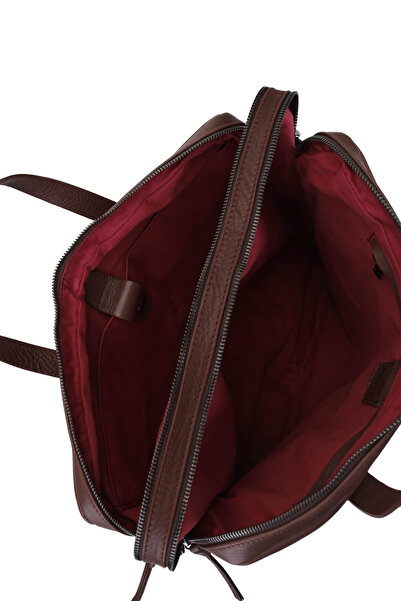 Bruno Rossi Bag Men's Genuine Leather Brown Briefcase