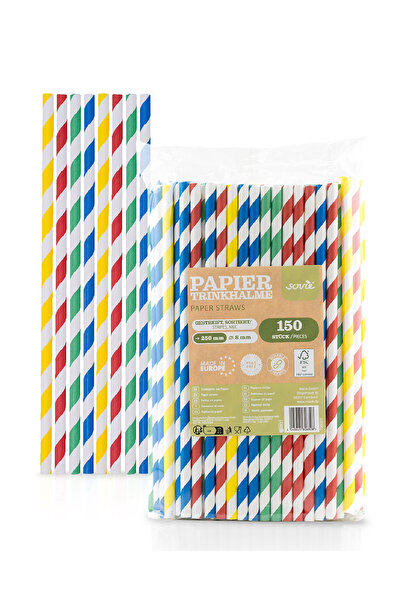 Mank Colored paper straws, 8 mm x 25 cm, 150 pcs