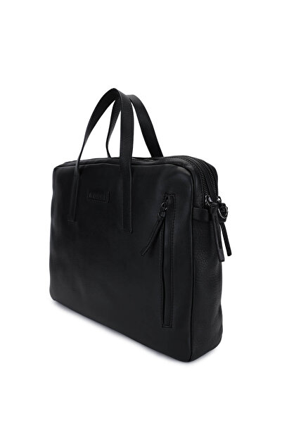 Bruno Rossi Bag Men's Genuine Leather Black Briefcase