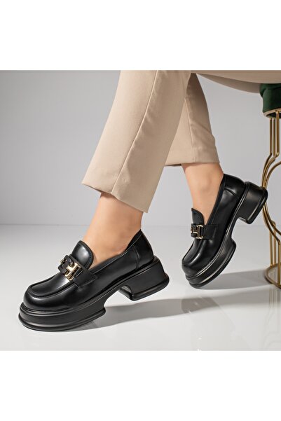 Modlet.ro Women's black casual shoes with metallic details MOD11837