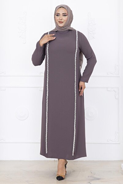 Amine Hüma Yakut Abiye Elbise Vizon