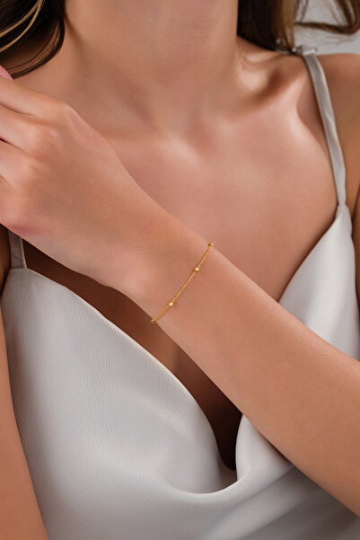 Zeynepli gold & jewelry 14 AYAR ALTIN SARI RENKLİ DORİKALI BİLEKLİK