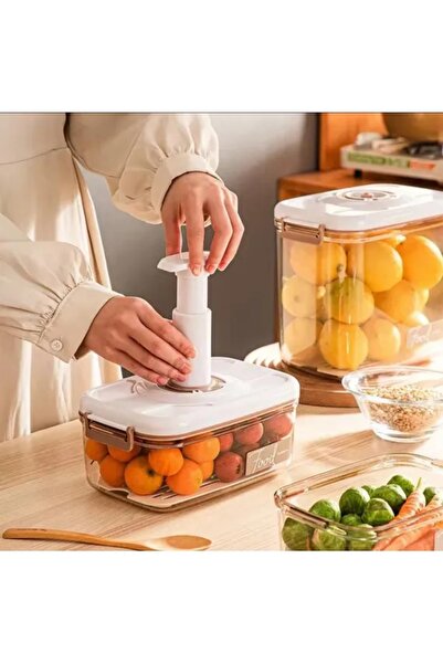 FOXMAG24 Recipient alimentar vidat cu pompă, capacitate 2,7 l, fabricat din A...