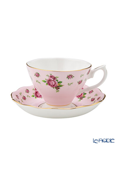 Royal Albert 'New Country Roses' Pink Vintage Tea Cup & Saucer 130ml
