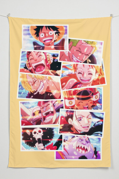 Charmbi One Piece Dikey Duvar Örtüsü – Anime Temalı Kaliteli Kumaş Oda Dekoru...