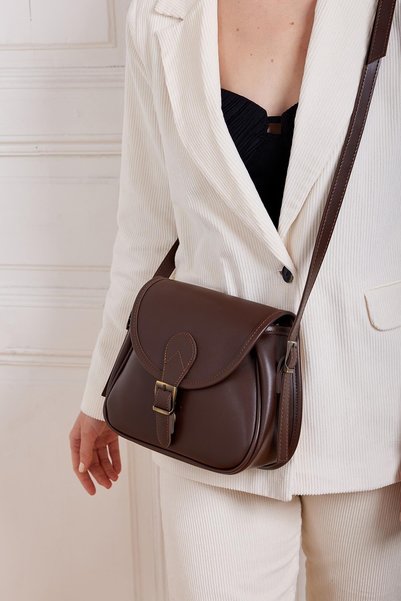 cosybag. Bitter Brown Women's Large Size Covered Crossbody Shoulder Bag