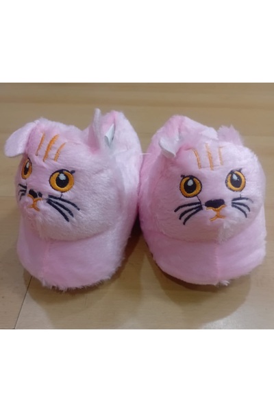 maydos Unisex Sevimli Kedi Figürlü Peluş Panduf Ev Botu