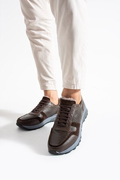 MEEGORA Men's Brown Casual Genuine Leather/Suede Shoes