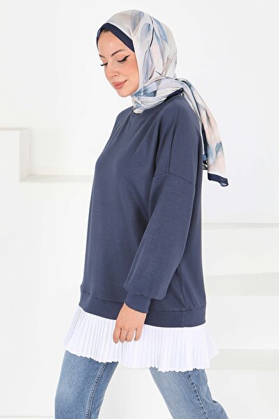 TOFİSA Φούστα με πλισέ λεπτομέρεια Modal Tunic Anthracite - 27705