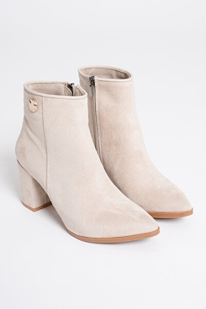 TOPUK Μπότες με χοντρό τακούνι με φερμουάρ Voly Ten Suede