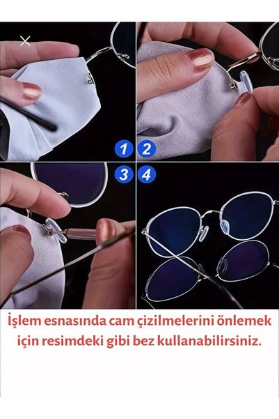 VENTİ VENTİSCA طقم وسادات أنف للنظارة ومفك براغي 10 قطع وسادات أنف ومفك براغي فولاذي