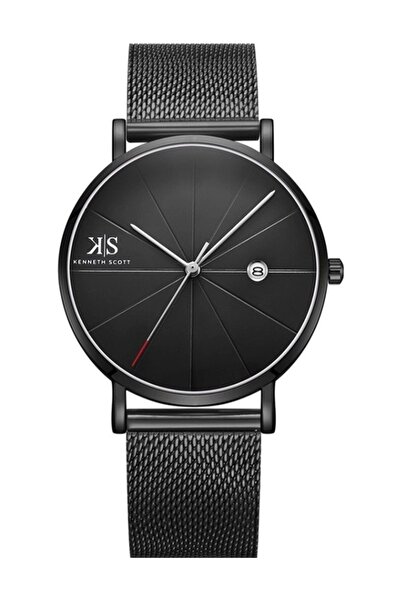 Kenneth Scott Men's Analog Black Dial Watch - K22013-BMBB