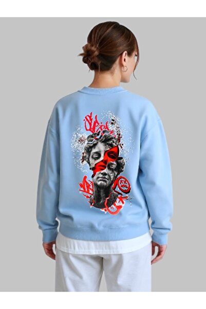 ArtYus Tricou unisex cu mânecă lungă Sculpture Back Transfer cu imprimeu gule...