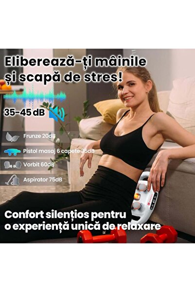 Horigen Aparat Masaj Profesional 6 Capete MuscleWave Six, 9 Programe/Viteze, 19.000 Pulsatii/Min,Gri