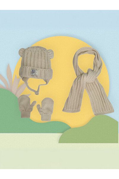 Kitti 0-18 Months Baby Boy Scarf Beanie Gloves Set of 3