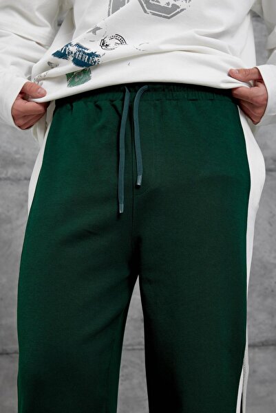 NOMARC Erkek Yeşil Nmrc Çapraz Şekilli Baggy Eşofman Altı