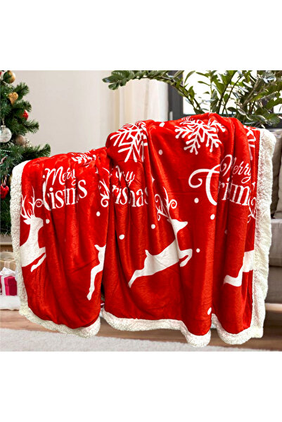 OEM Fluffy blanket with fur, Christmas, 2 sides, 200x230 cm, 2 kg, PC23