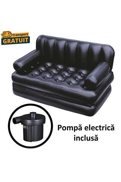BESTWAY canapea gonflabilă, 2 locuri, cu pompă inclusă 186 x 145 x 64 cm