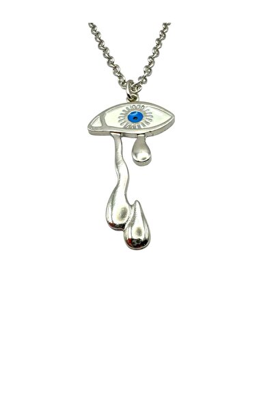Herşey Nota Crying Blue Eye Unisex Necklace – Mysterious and Protective Design