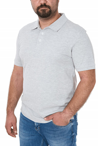 Glo Story Tricou polo clasic, mărime mare, Patrik, gri melanj