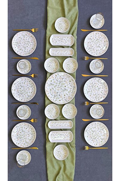 ers erbaşlar PORVINA 23 Parça 6 Kişilik Lüx Kahvaltı Takımı Seti Kahvaltılık ...