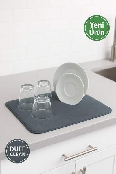DUFF CLEAN بساط تجفيف الأطباق من الألياف الدقيقة مقاس 36*45 سم، غطاء تجفيف فائق الامتصاص