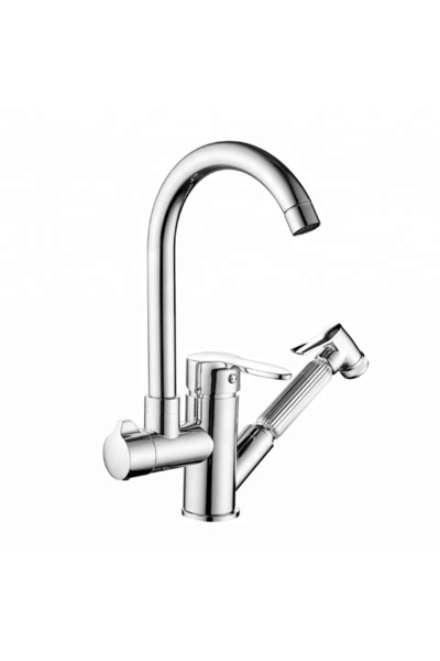 Trendy's Kitchen faucet, swan spout and pull-out shower