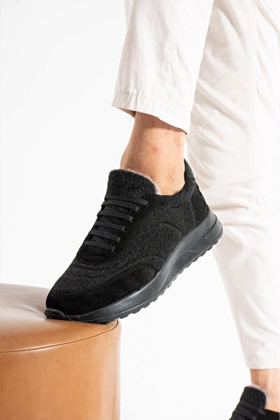MEEGORA Men's Black Casual Suede Shoes
