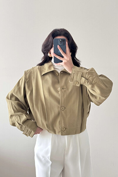 Eka Palton plisat kaki pentru femei 1017-0200