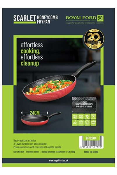ROYALFORD Honeycomb Frypan 24cm – Non Stick Coating Pan with 3-Layer Durable, Easy Cooking, Easy Cleanup