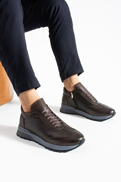 MEEGORA Men's Brown Casual Genuine Leather Shoes