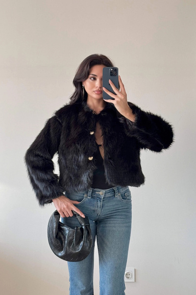 Eka Blană căptușită neagră pentru femei 0011-1041