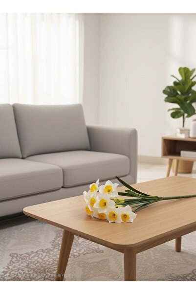 YAPAY ÇİÇEK DERYASI YAPAY NERGİS 3 KAFALI 12 ÇİÇEKLİ 50 CM BOYUNDA EV DEKOR SÜS VAZO DEKOR ÇİÇEĞİ BAHAR MÜJDECİSİ