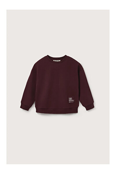 Marvy Burgundy Oversize Embroidered Sweatshirt