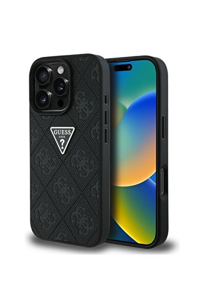 Guess Θήκη για iPhone 16 Pro, Μεταλλικό λογότυπο 4G, Λεπτή προστασία, Συμβατή, Μαύρη