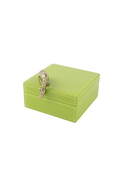 Mikasa Moor Green Gold Giraffe Glass Box 19X17X11Cm