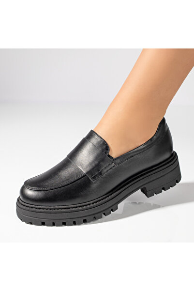 BMoD Pantofi casual negri pentru femei cu talpă groasă MOD11352