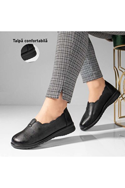 Modlet.ro Pantofi sport negri cu talpă joasă pentru femei MOD10942