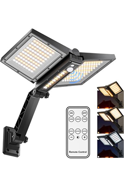 Quntis Solar Security Lights Outdoor Motion Sensor, 180 LED Remote Control Solar Wall Light IP65 Wat