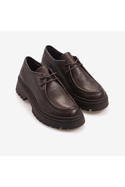 Rouge Genuine Leather Women's Lace-Up Casual Shoes 51456-1