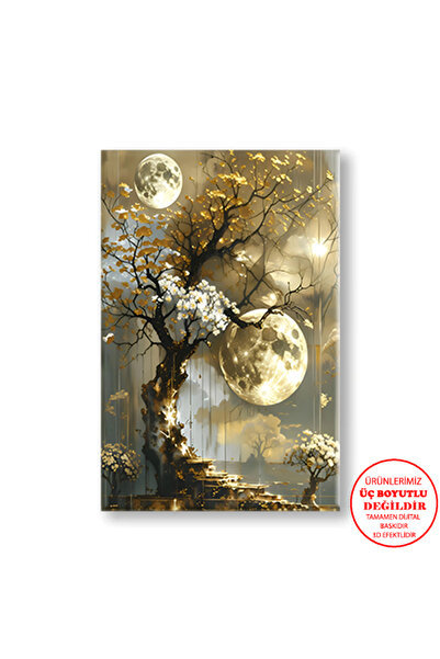 Harikabirev TABLO PENTRU PERETE DIN CANVAS CU EFECTE DE ULEI AURIU, FORMAT VERTICAL, FĂRĂ CADRU