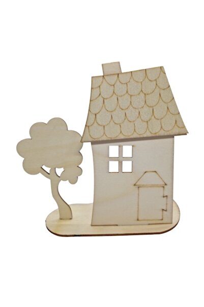 OEM Figurină din lemn 2 - Căsuță de pictat 15cm X 10cm