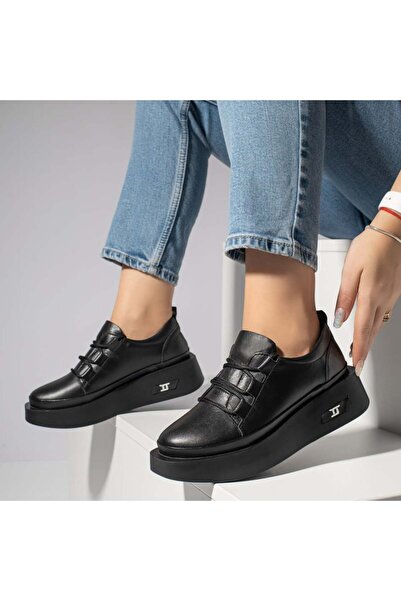 Modlet.ro Γυναικεία μαύρα παπούτσια από γνήσιο δέρμα MOD11125