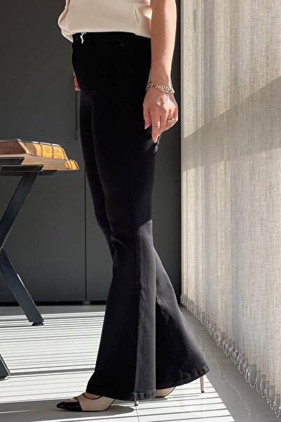 MİSLİNA BUTİK Orj Marka Siyah İspanyol Paça Jean