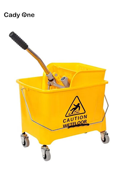 Cady One دلو تنظيف مزود بعجلات وعصارة أصفر 20لتر